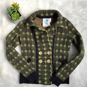 SPARROW Anthropologie 100% Lambswool Sweater Jacket